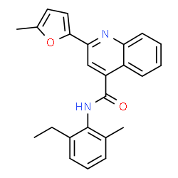 ChemSpider 2D Image | N-(2-Ethyl-6-methylphenyl)-2-(5-methyl-2-furyl)-4-quinolinecarboxamide | C24H22N2O2