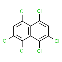ChemSpider 2D Image | 1,2,4,5,7,8-Hexachloronaphthalene | C10H2Cl6