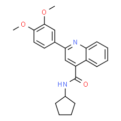 ChemSpider 2D Image | N-Cyclopentyl-2-(3,4-dimethoxyphenyl)-4-quinolinecarboxamide | C23H24N2O3