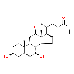 ChemSpider 2D Image | Methyl (3beta,5beta,7beta,12beta)-3,7,12-trihydroxycholan-24-oate | C25H42O5