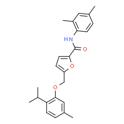 ChemSpider 2D Image | N-(2,4-Dimethylphenyl)-5-[(2-isopropyl-5-methylphenoxy)methyl]-2-furamide | C24H27NO3