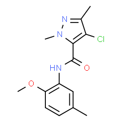 ChemSpider 2D Image | 4-Chloro-N-(2-methoxy-5-methylphenyl)-1,3-dimethyl-1H-pyrazole-5-carboxamide | C14H16ClN3O2