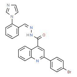 ChemSpider 2D Image | 2-(4-Bromophenyl)-N'-{(Z)-[2-(1H-imidazol-1-yl)phenyl]methylene}-4-quinolinecarbohydrazide | C26H18BrN5O
