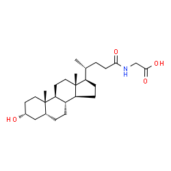 ChemSpider 2D Image | b-D-Glucopyranosiduronic acid, (3a,5b)-24-[(carboxymethyl)amino]-24-oxocholan-3-yl | C26H43NO4