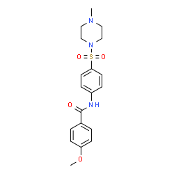 ChemSpider 2D Image | 4-Methoxy-N-{4-[(4-methyl-1-piperazinyl)sulfonyl]phenyl}benzamide | C19H23N3O4S