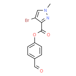 ChemSpider 2D Image | 4-formylphenyl 4-bromo-1-methylpyrazole-3-carboxylate | C12H9BrN2O3