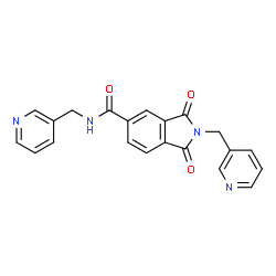 ChemSpider 2D Image | 1,3-Dioxo-N,2-bis(3-pyridinylmethyl)-5-isoindolinecarboxamide | C21H16N4O3