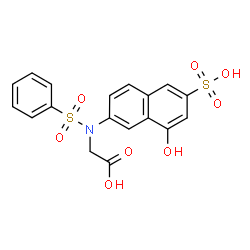 ChemSpider 2D Image | N-(8-Hydroxy-6-sulfo-2-naphthyl)-N-(phenylsulfonyl)glycine | C18H15NO8S2