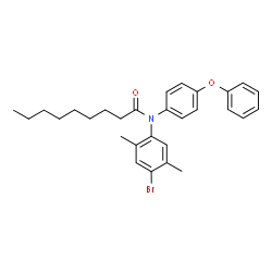 ChemSpider 2D Image | N-(4-Bromo-2,5-dimethylphenyl)-N-(4-phenoxyphenyl)nonanamide | C29H34BrNO2