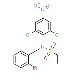 ChemSpider 2D Image | N-(2-Bromophenyl)-N-(2,6-dichloro-4-nitrophenyl)ethanesulfonamide | C14H11BrCl2N2O4S
