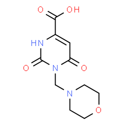 ChemSpider 2D Image | 1-(4-Morpholinylmethyl)-2,6-dioxo-1,2,3,6-tetrahydro-4-pyrimidinecarboxylic acid | C10H13N3O5