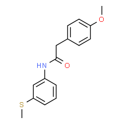 ChemSpider 2D Image | 2-(4-Methoxyphenyl)-N-[3-(methylsulfanyl)phenyl]acetamide | C16H17NO2S