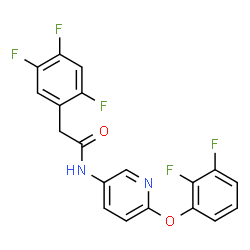 ChemSpider 2D Image | N-[6-(2,3-Difluorophenoxy)-3-pyridinyl]-2-(2,4,5-trifluorophenyl)acetamide | C19H11F5N2O2