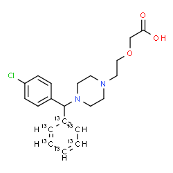 ChemSpider 2D Image | [2-(4-{(4-Chlorophenyl)[(~13~C_6_)phenyl]methyl}-1-piperazinyl)ethoxy]acetic acid | C1513C6H25ClN2O3