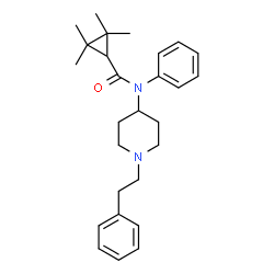 ChemSpider 2D Image | 2,2,3,3-Tetramethyl-N-phenyl-N-[1-(2-phenylethyl)-4-piperidinyl]cyclopropanecarboxamide | C27H36N2O