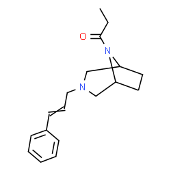 ChemSpider 2D Image | 1-[3-(3-Phenyl-2-propen-1-yl)-3,8-diazabicyclo[3.2.1]oct-8-yl]-1-propanone | C18H24N2O