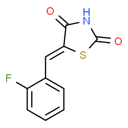 ChemSpider 2D Image | (5Z)-5-(2-Fluorobenzylidene)-1,3-thiazolidine-2,4-dione | C10H6FNO2S