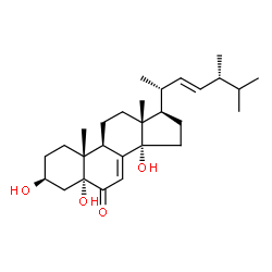 ChemSpider 2D Image | (3beta,5alpha,22E)-3,5,14-Trihydroxyergosta-7,22-dien-6-one | C28H44O4