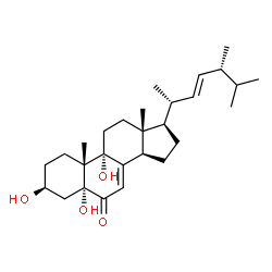 ChemSpider 2D Image | (3beta,5alpha,22E)-3,5,9-Trihydroxyergosta-7,22-dien-6-one | C28H44O4