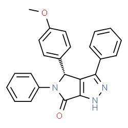 ChemSpider 2D Image | (4R)-4-(4-methoxyphenyl)-3,5-diphenyl-1,4-dihydropyrrolo[4,3-d]pyrazol-6-one | C24H19N3O2