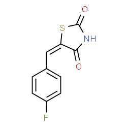 ChemSpider 2D Image | (5E)-5-(4-Fluorobenzylidene)-1,3-thiazolidine-2,4-dione | C10H6FNO2S