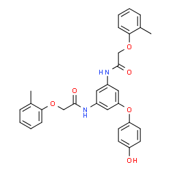 ChemSpider 2D Image | N,N'-[5-(4-Hydroxyphenoxy)-1,3-phenylene]bis[2-(2-methylphenoxy)acetamide] | C30H28N2O6