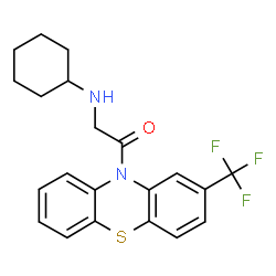 ChemSpider 2D Image | 2-(Cyclohexylamino)-1-[2-(trifluoromethyl)-10H-phenothiazin-10-yl]ethanone | C21H21F3N2OS