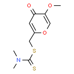 ChemSpider 2D Image | (5-Methoxy-4-oxo-4H-pyran-2-yl)methyl dimethylcarbamodithioate | C10H13NO3S2