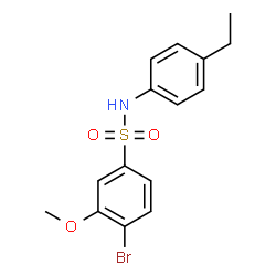ChemSpider 2D Image | 4-Bromo-N-(4-ethylphenyl)-3-methoxybenzenesulfonamide | C15H16BrNO3S