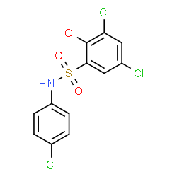 ChemSpider 2D Image | 3,5-Dichloro-N-(4-chlorophenyl)-2-hydroxybenzenesulfonamide | C12H8Cl3NO3S