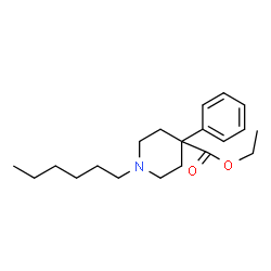 ChemSpider 2D Image | Ethyl 1-hexyl-4-phenyl-4-piperidinecarboxylate | C20H31NO2
