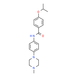 ChemSpider 2D Image | 4-Isopropoxy-N-[4-(4-methyl-1-piperazinyl)phenyl]benzamide | C21H27N3O2