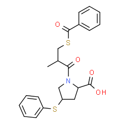 ChemSpider 2D Image | 1-[3-(Benzoylsulfanyl)-2-methylpropanoyl]-4-(phenylsulfanyl)proline | C22H23NO4S2