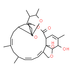 ChemSpider 2D Image | (10'Z,14'Z,16'Z)-21',24'-Dihydroxy-5,6,11',13',22'-pentamethyl-3,4,5,6-tetrahydro-2'H-spiro[pyran-2,6'-[3,7,19]trioxatetracyclo[15.6.1.1~4,8~.0~20,24~]pentacosa[10,14,16,22]tetraen]-2'-one | C31H44O7