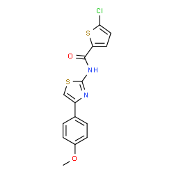 ChemSpider 2D Image | 5-Chloro-N-[4-(4-methoxyphenyl)-1,3-thiazol-2-yl]-2-thiophenecarboxamide | C15H11ClN2O2S2