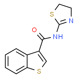 ChemSpider 2D Image | N-(4,5-Dihydro-1,3-thiazol-2-yl)-1-benzothiophene-3-carboxamide | C12H10N2OS2