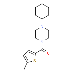 ChemSpider 2D Image | (4-Cyclohexyl-1-piperazinyl)(5-methyl-2-thienyl)methanone | C16H24N2OS