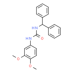 ChemSpider 2D Image | 1-(3,4-Dimethoxyphenyl)-3-(diphenylmethyl)urea | C22H22N2O3
