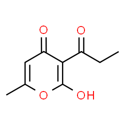 ChemSpider 2D Image | 2-Hydroxy-6-methyl-3-propionyl-4H-pyran-4-one | C9H10O4