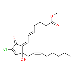 ChemSpider 2D Image | Methyl (5E,7Z,14Z)-10-chloro-12-hydroxy-9-oxoprosta-5,7,10,14-tetraen-1-oate | C21H29ClO4