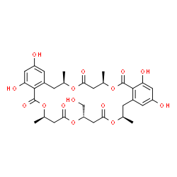 ChemSpider 2D Image | (7R,11S,15R,23R,27R)-2,4,18,20-Tetrahydroxy-11-(hydroxymethyl)-7,15,23,27-tetramethyl-7,8,11,12,15,16,23,24,27,28-decahydro-5H,9H,13H,21H,25H-dibenzo[k,u][1,5,9,15,19]pentaoxacyclotetracosine-5,9,13,2
1,25-pentone | C32H38O15