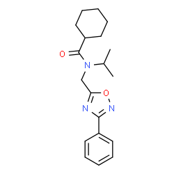 ChemSpider 2D Image | N-Isopropyl-N-[(3-phenyl-1,2,4-oxadiazol-5-yl)methyl]cyclohexanecarboxamide | C19H25N3O2