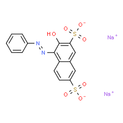 ChemSpider 2D Image | disodium 3-hydroxy-4-(phenylazo)naphthalene-2,7-disulphonate | C16H10N2Na2O7S2