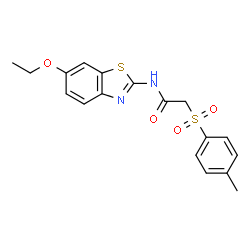 ChemSpider 2D Image | N-(6-Ethoxy-1,3-benzothiazol-2-yl)-2-[(4-methylphenyl)sulfonyl]acetamide | C18H18N2O4S2
