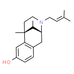 ChemSpider 2D Image | (1R,13S)-1,13-Dimethyl-10-(3-methyl-2-buten-1-yl)-10-azatricyclo[7.3.1.0~2,7~]trideca-2,4,6-trien-4-ol | C19H27NO