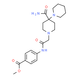 ChemSpider 2D Image | Methyl 4-{[(4'-carbamoyl-1,4'-bipiperidin-1'-yl)acetyl]amino}benzoate | C21H30N4O4