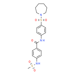 ChemSpider 2D Image | N-[4-(1-Azepanylsulfonyl)phenyl]-4-[(methylsulfonyl)amino]benzamide | C20H25N3O5S2