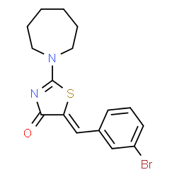 ChemSpider 2D Image | (5Z)-2-(1-Azepanyl)-5-(3-bromobenzylidene)-1,3-thiazol-4(5H)-one | C16H17BrN2OS