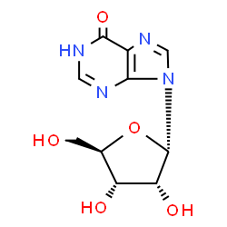 ChemSpider 2D Image | 9-(alpha-D-Ribofuranosyl)-1,9-dihydro-6H-purin-6-one | C10H12N4O5
