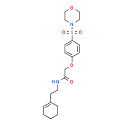 ChemSpider 2D Image | N-[2-(1-Cyclohexen-1-yl)ethyl]-2-[4-(4-morpholinylsulfonyl)phenoxy]acetamide | C20H28N2O5S